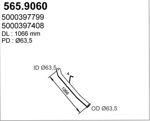 ASSO 565.9060 - Izplūdes caurule autodraugiem.lv