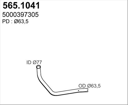 ASSO 565.1041 - Izplūdes caurule autodraugiem.lv
