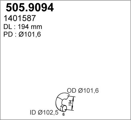 ASSO 505.9094 - Izplūdes caurule autodraugiem.lv