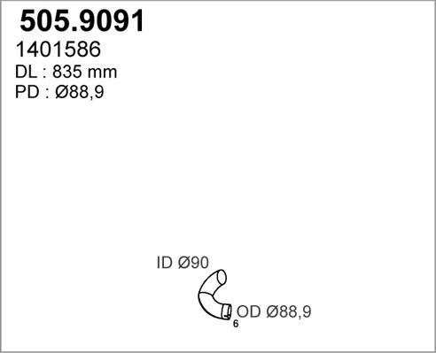 ASSO 505.9091 - Izplūdes caurule autodraugiem.lv
