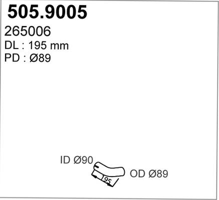 ASSO 505.9005 - Izplūdes caurule autodraugiem.lv