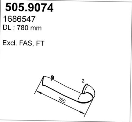 ASSO 505.9074 - Izplūdes caurule autodraugiem.lv