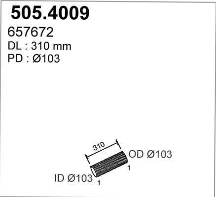 ASSO 505.4009 - Gofrēta caurule, Izplūdes gāzu sistēma autodraugiem.lv