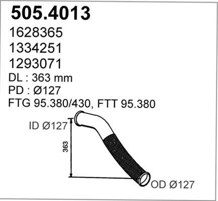ASSO 505.4013 - Gofrēta caurule, Izplūdes gāzu sistēma autodraugiem.lv