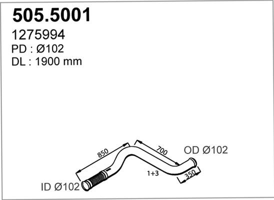 ASSO 505.5001 - Izplūdes caurule autodraugiem.lv