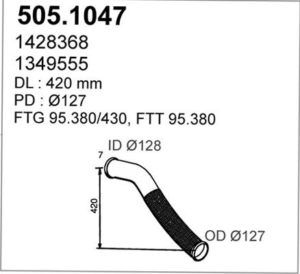 ASSO 505.1047 - Izplūdes caurule autodraugiem.lv