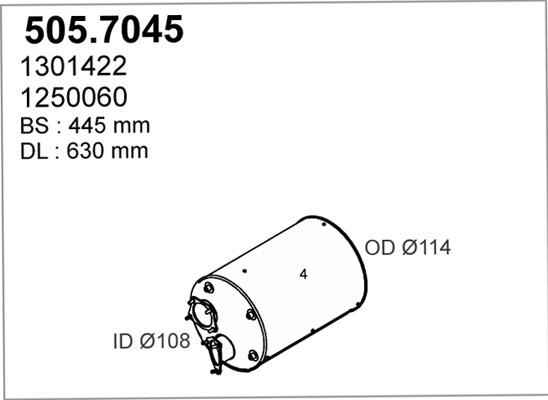 ASSO 505.7045 - Vidējais / Gala izpl. gāzu trokšņa slāpētājs autodraugiem.lv