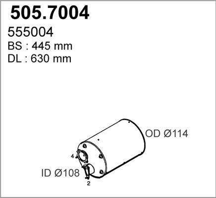 ASSO 505.7004 - Vidējais / Gala izpl. gāzu trokšņa slāpētājs autodraugiem.lv