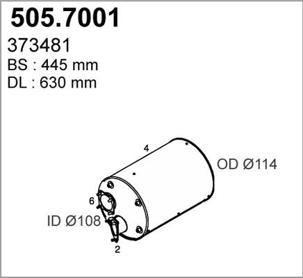ASSO 505.7001 - Vidējais / Gala izpl. gāzu trokšņa slāpētājs autodraugiem.lv