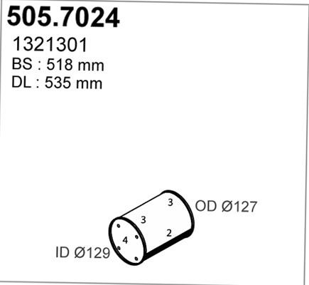 ASSO 505.7024 - Vidējais / Gala izpl. gāzu trokšņa slāpētājs autodraugiem.lv