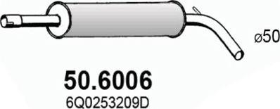 ASSO 50.6006 - Vidējais izpl. gāzu trokšņa slāpētājs autodraugiem.lv