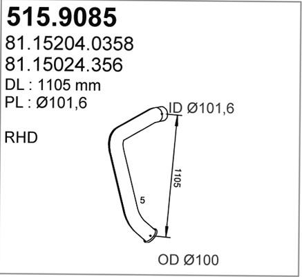 ASSO 515.9085 - Izplūdes caurule autodraugiem.lv