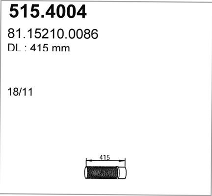 ASSO 515.4004 - Gofrēta caurule, Izplūdes gāzu sistēma autodraugiem.lv