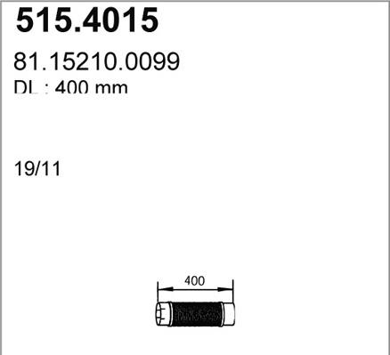 ASSO 515.4015 - Gofrēta caurule, Izplūdes gāzu sistēma autodraugiem.lv
