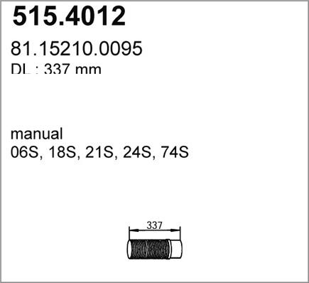 ASSO 515.4012 - Gofrēta caurule, Izplūdes gāzu sistēma autodraugiem.lv