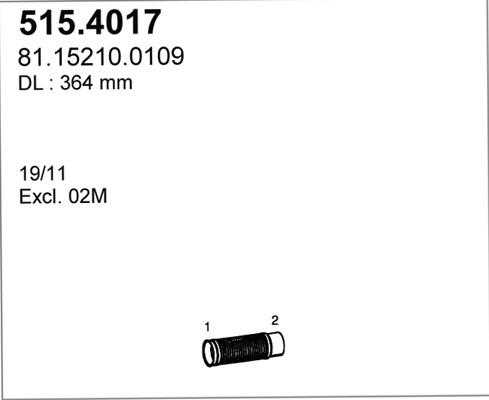 ASSO 515.4017 - Gofrēta caurule, Izplūdes gāzu sistēma autodraugiem.lv