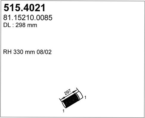 ASSO 515.4021 - Gofrēta caurule, Izplūdes gāzu sistēma autodraugiem.lv
