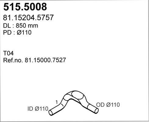 ASSO 515.5008 - Izplūdes caurule autodraugiem.lv