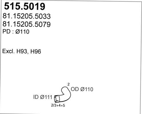 ASSO 515.5019 - Izplūdes caurule autodraugiem.lv