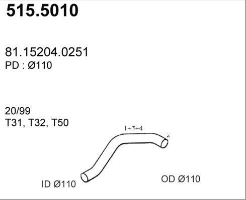 ASSO 515.5010 - Izplūdes caurule autodraugiem.lv