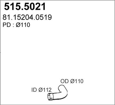 ASSO 515.5021 - Izplūdes caurule autodraugiem.lv