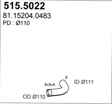 ASSO 515.5022 - Izplūdes caurule autodraugiem.lv