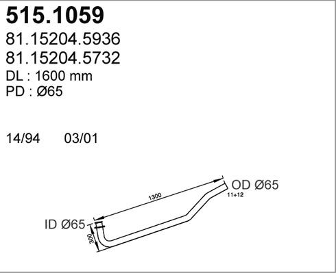 ASSO 515.1059 - Izplūdes caurule autodraugiem.lv