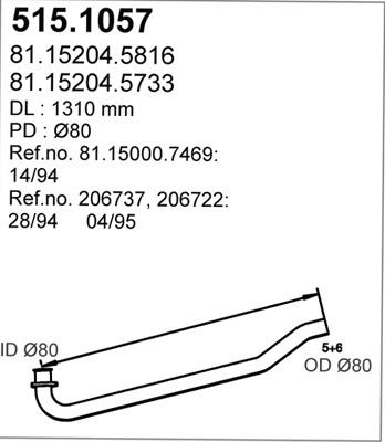 ASSO 515.1057 - Izplūdes caurule autodraugiem.lv