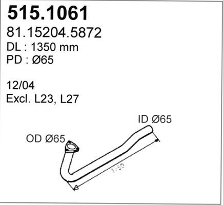 ASSO 515.1061 - Izplūdes caurule autodraugiem.lv