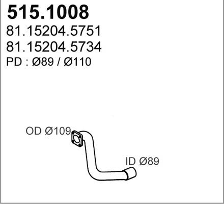 ASSO 515.1008 - Izplūdes caurule autodraugiem.lv
