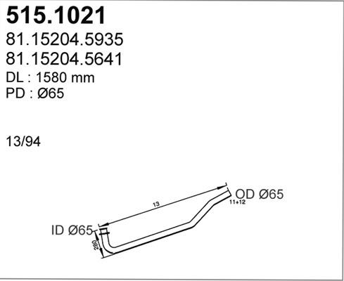 ASSO 515.1021 - Izplūdes caurule autodraugiem.lv