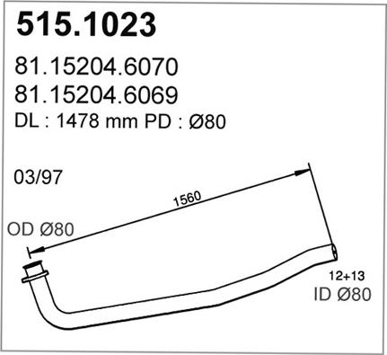 ASSO 515.1023 - Izplūdes caurule autodraugiem.lv