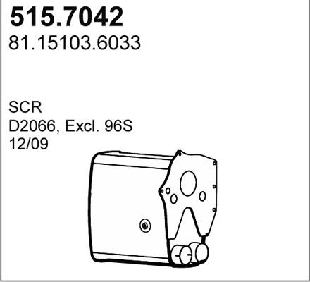 ASSO 515.7042 - Vidējais / Gala izpl. gāzu trokšņa slāpētājs autodraugiem.lv