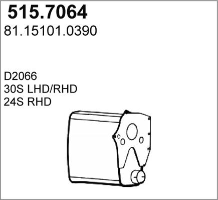 ASSO 515.7064 - Vidējais / Gala izpl. gāzu trokšņa slāpētājs autodraugiem.lv