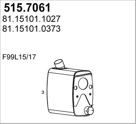 ASSO 515.7061 - Vidējais / Gala izpl. gāzu trokšņa slāpētājs autodraugiem.lv