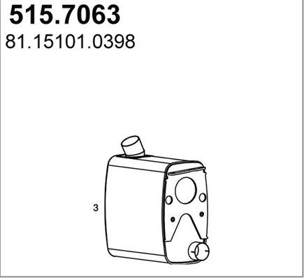 ASSO 515.7063 - Vidējais / Gala izpl. gāzu trokšņa slāpētājs autodraugiem.lv