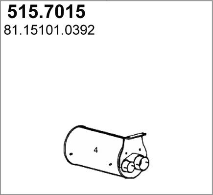 ASSO 515.7015 - Vidējais / Gala izpl. gāzu trokšņa slāpētājs autodraugiem.lv