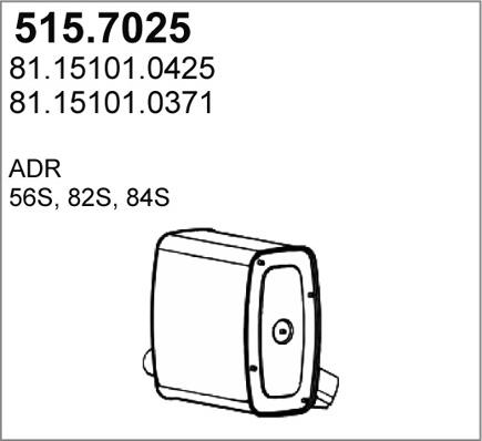 ASSO 515.7025 - Vidējais / Gala izpl. gāzu trokšņa slāpētājs autodraugiem.lv