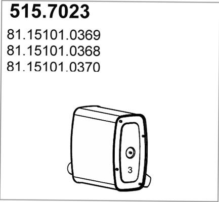 ASSO 515.7023 - Vidējais / Gala izpl. gāzu trokšņa slāpētājs autodraugiem.lv
