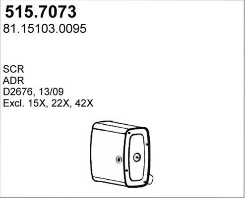 ASSO 515.7073 - Vidējais / Gala izpl. gāzu trokšņa slāpētājs autodraugiem.lv