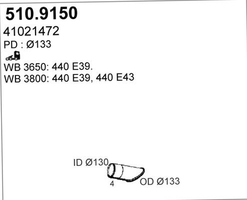 ASSO 510.9150 - Izplūdes caurule autodraugiem.lv