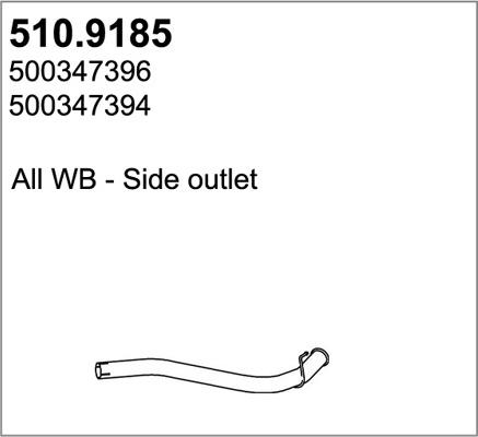 ASSO 510.9185 - Izplūdes caurule autodraugiem.lv