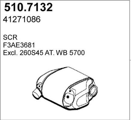 ASSO 510.7132 - Vidējais / Gala izpl. gāzu trokšņa slāpētājs autodraugiem.lv