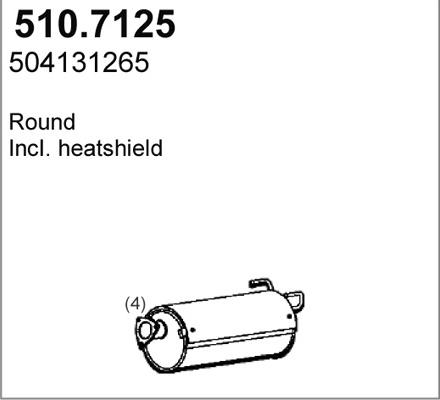 ASSO 510.7125 - Izplūdes gāzu trokšņa slāpētājs (pēdējais) autodraugiem.lv