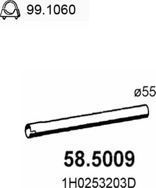ASSO 58.5009 - Izplūdes caurule autodraugiem.lv