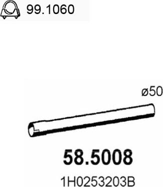 ASSO 58.5008 - Izplūdes caurule autodraugiem.lv