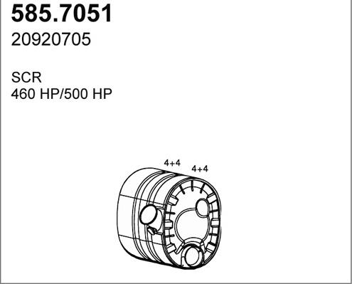 ASSO 585.7051 - Vidējais / Gala izpl. gāzu trokšņa slāpētājs autodraugiem.lv