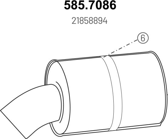 ASSO 585.7086 - Izplūdes gāzu trokšņa slāpētājs (pēdējais) autodraugiem.lv