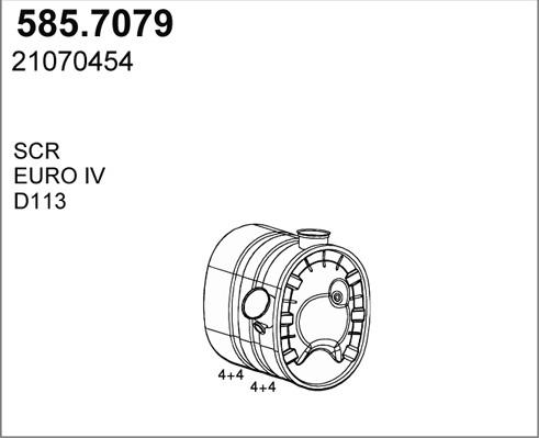 ASSO 585.7079 - Vidējais / Gala izpl. gāzu trokšņa slāpētājs autodraugiem.lv