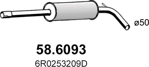 ASSO 58.6093 - Vidējais izpl. gāzu trokšņa slāpētājs autodraugiem.lv